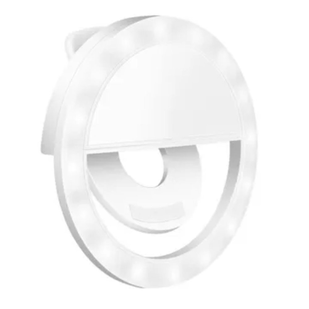iJoy HALO Rechargeable Clip on Selfie Ring Light with Adjustable Lighting